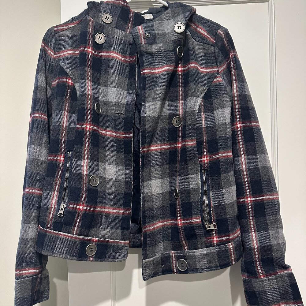 Papaya Plaid Coat